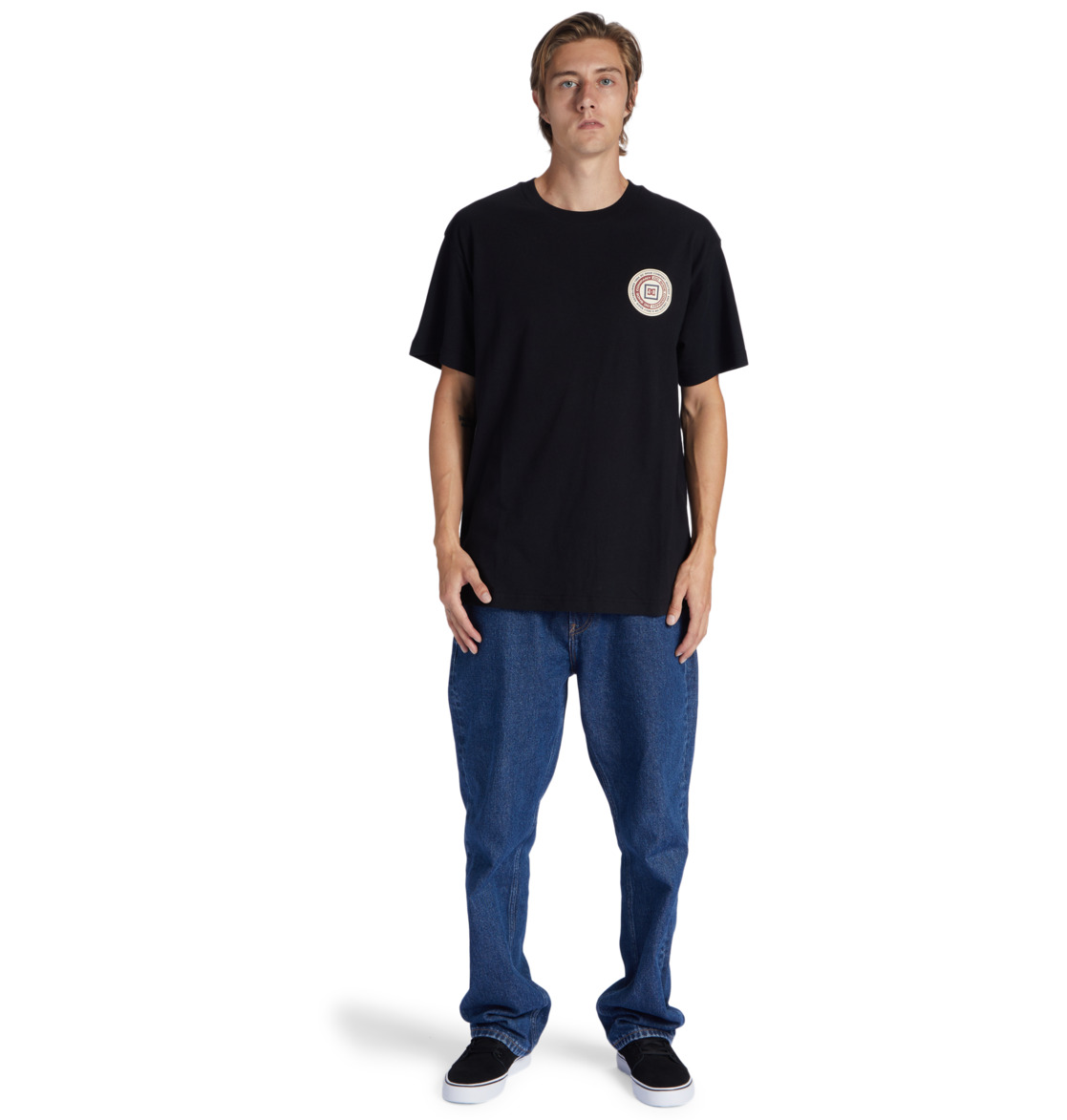 DC Old Head Men T-Shirt Black | US-6403CHL