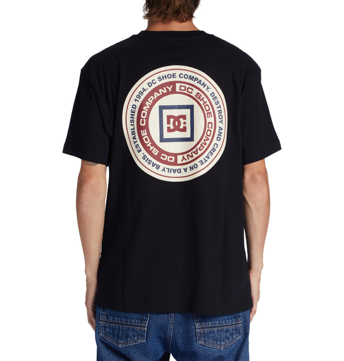 DC Old Head Men T-Shirt Black | US-6403CHL