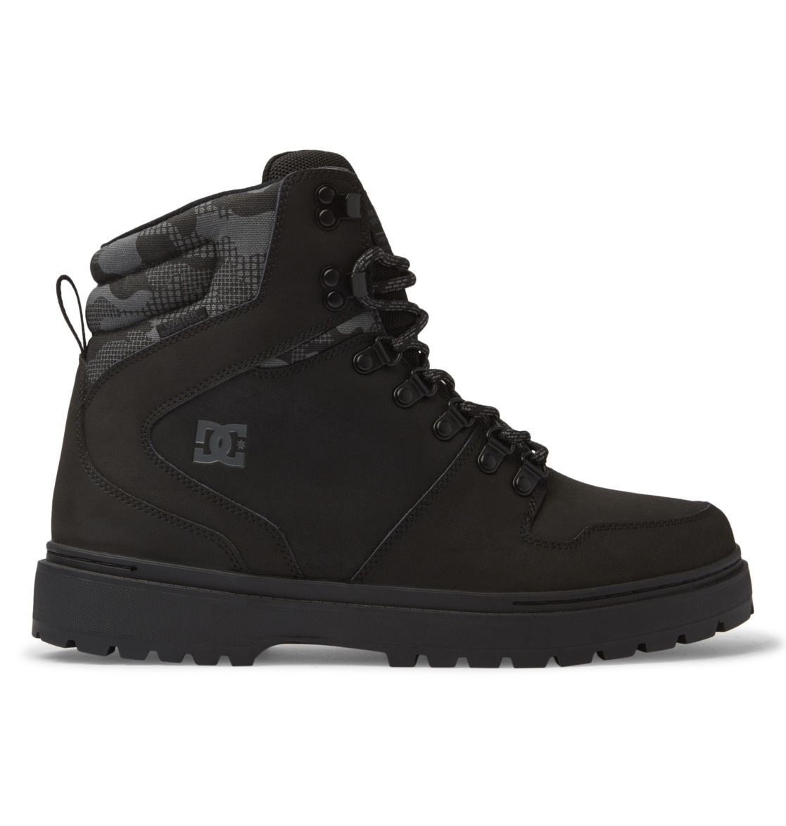 DC Peary Tr Leather Men Winter Boots Black / Camo | US-9203AHN