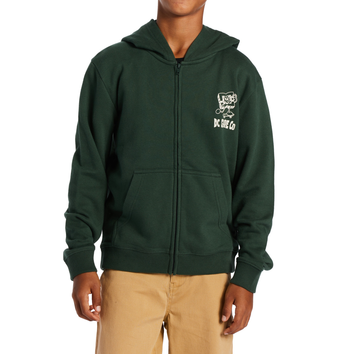 DC Playtime Zip-Up Kids' Hoodie Green | US-2069RIG