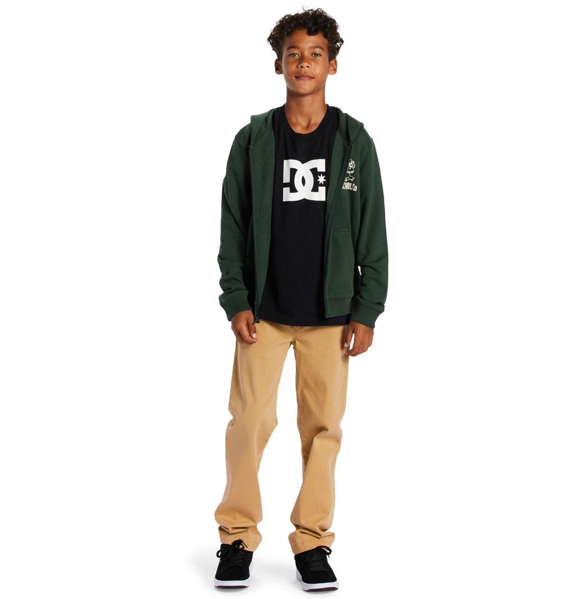 DC Playtime Zip-Up Kids' Hoodie Green | US-2069RIG