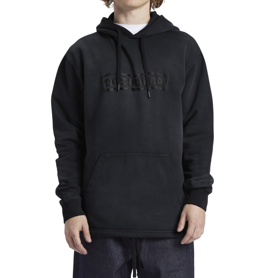 DC Plume Pullover Men Hoodie Black Wash | US-9675KJN