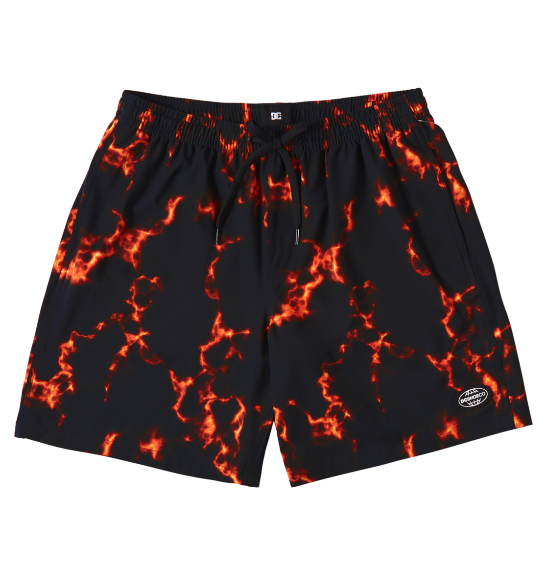 DC Press On Swim Men Shorts Black Orange | US-1379CWR