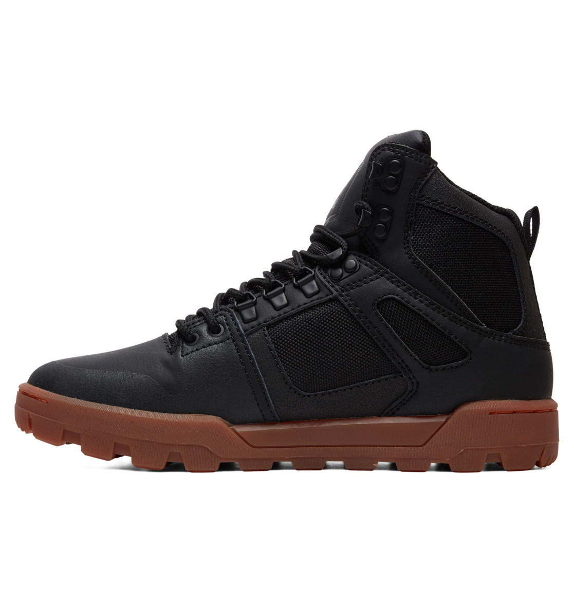 DC Pure Hi Water Resistant High Top Leather Men Winter Boots Black | US-2431TRX