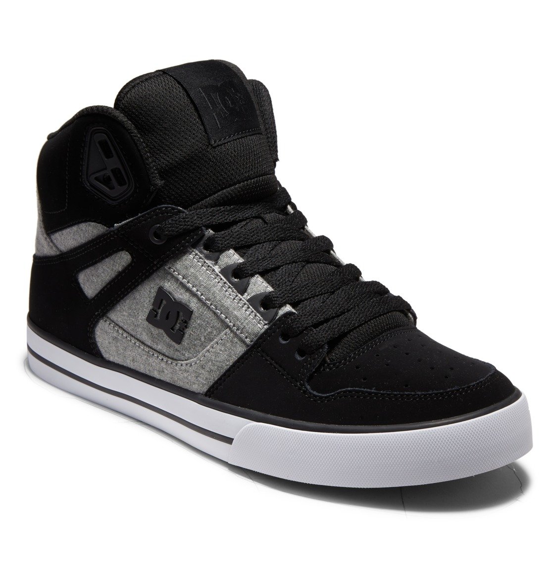 DC Pure High-Top Leather High-Top Men Sneakers Black | US-1973RGH