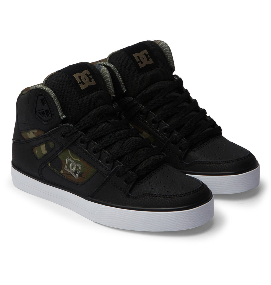 DC Pure High-Top Men Sneakers Black / Green | US-1524ILY