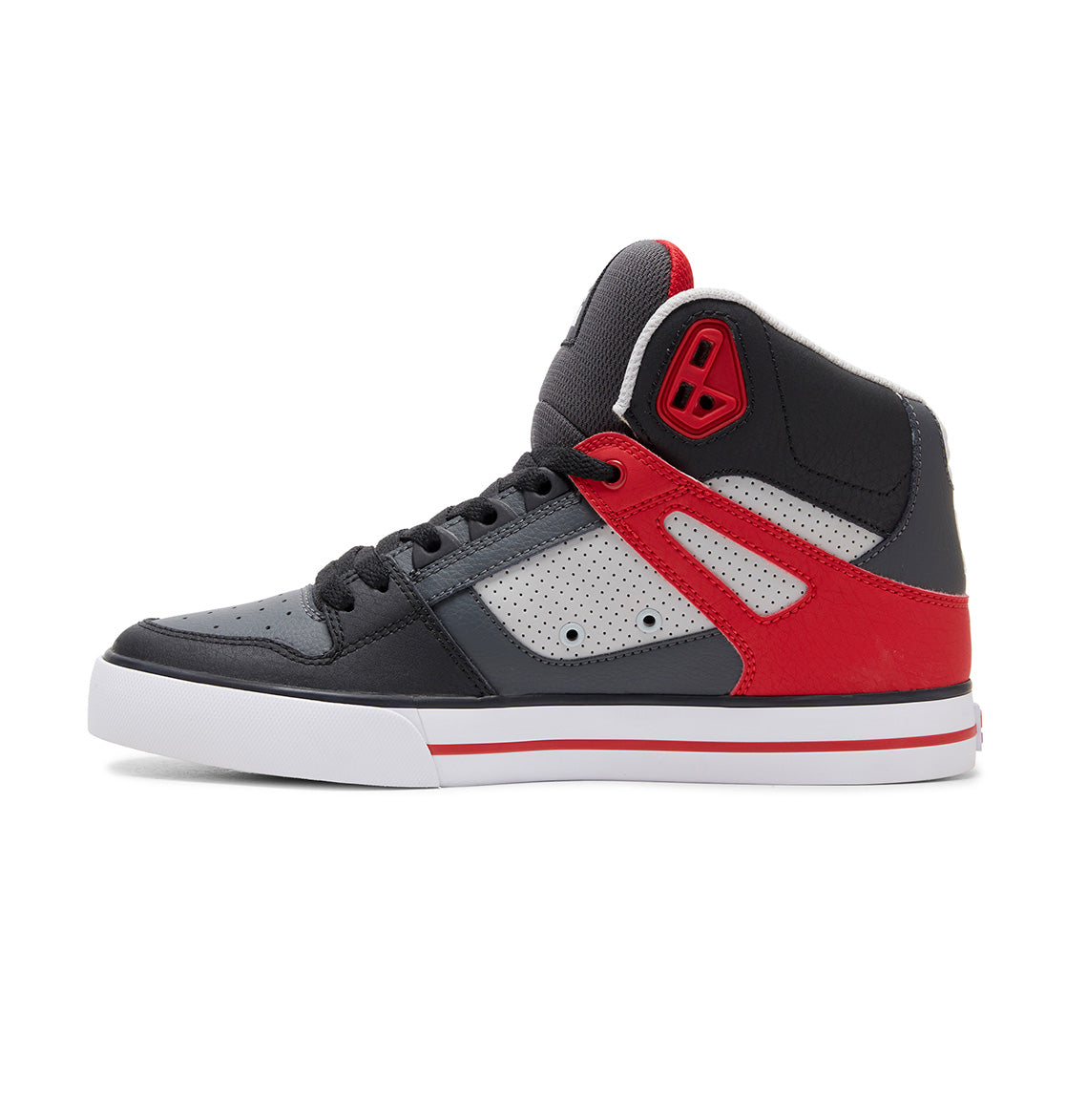 DC Pure High-Top Men Sneakers Grey / Red | US-4802LSQ