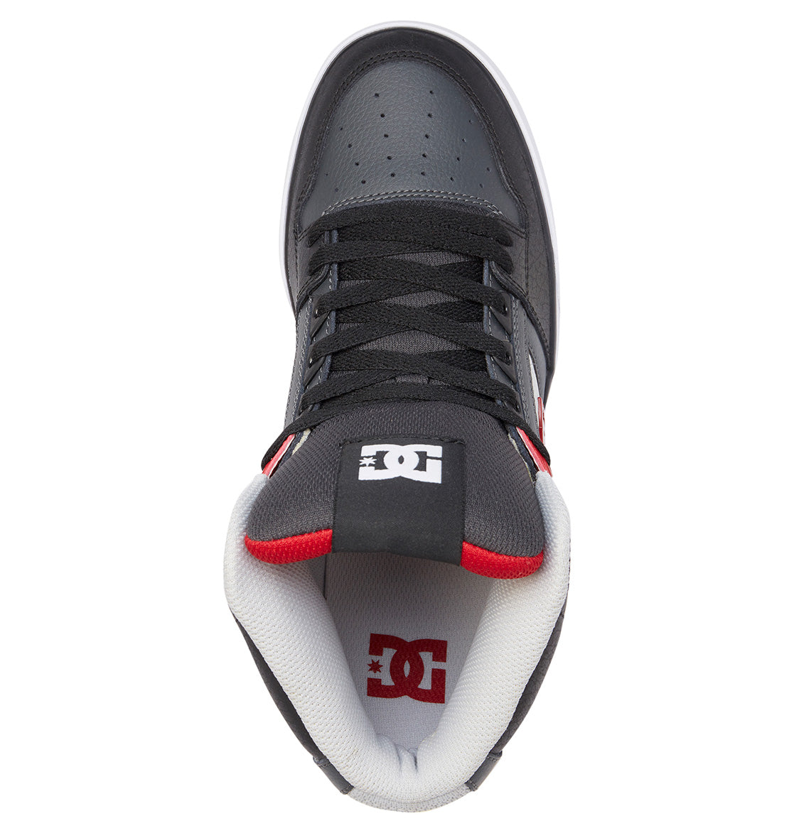 DC Pure High-Top Men Sneakers Grey / Red | US-4802LSQ