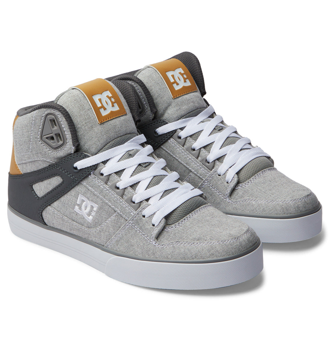 DC Pure High-Top Men Sneakers Grey / White | US-1487VPF