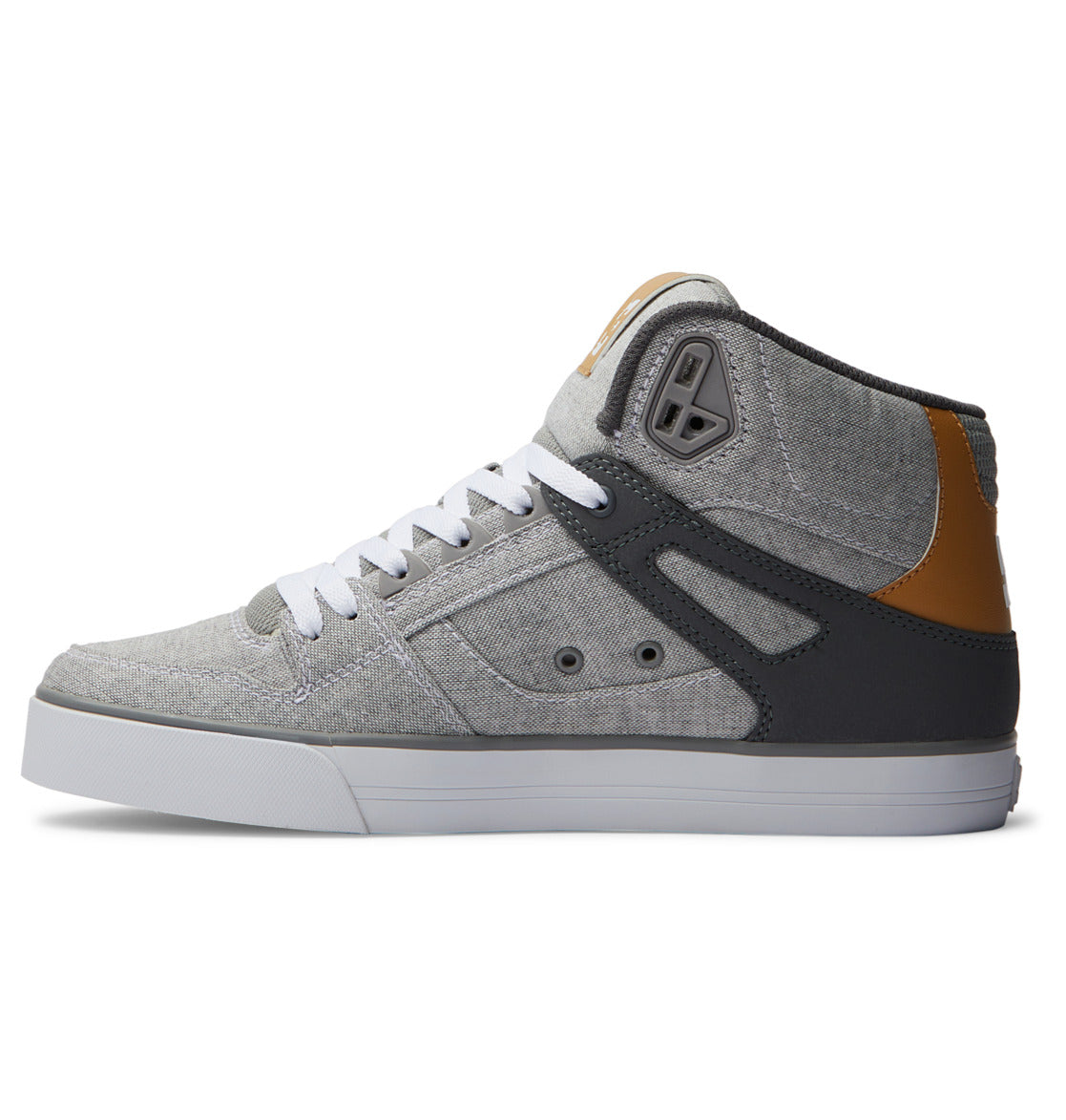 DC Pure High-Top Men Sneakers Grey / White | US-1487VPF