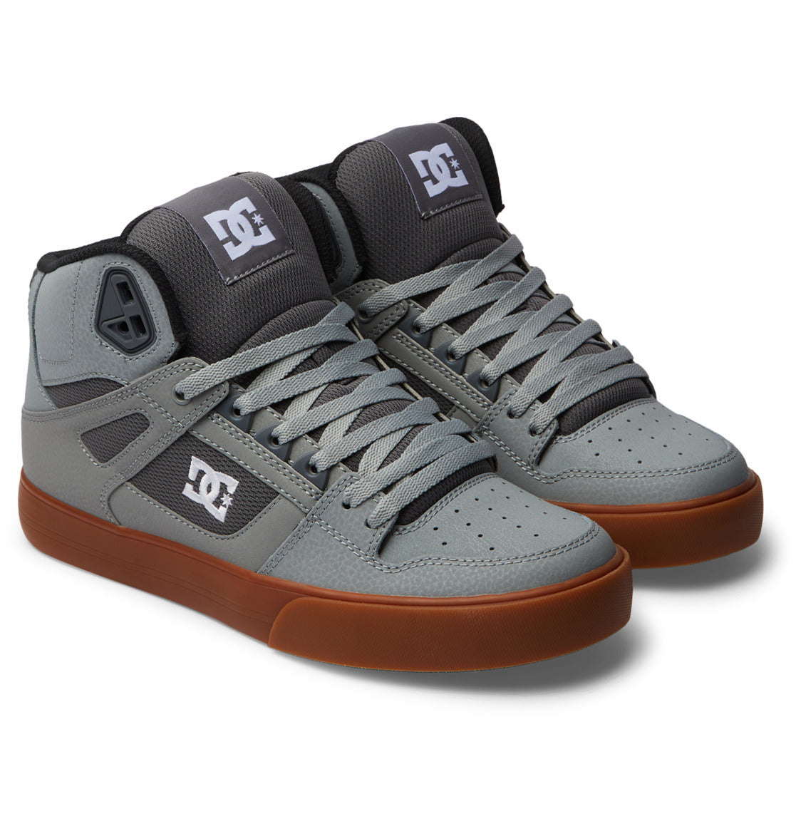 DC Pure High-Top Men Sneakers Grey / White / Grey | US-3560VMQ