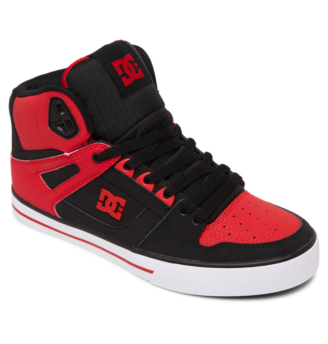 DC Pure High-Top Men Sneakers Red / White / Black | US-6473IEH