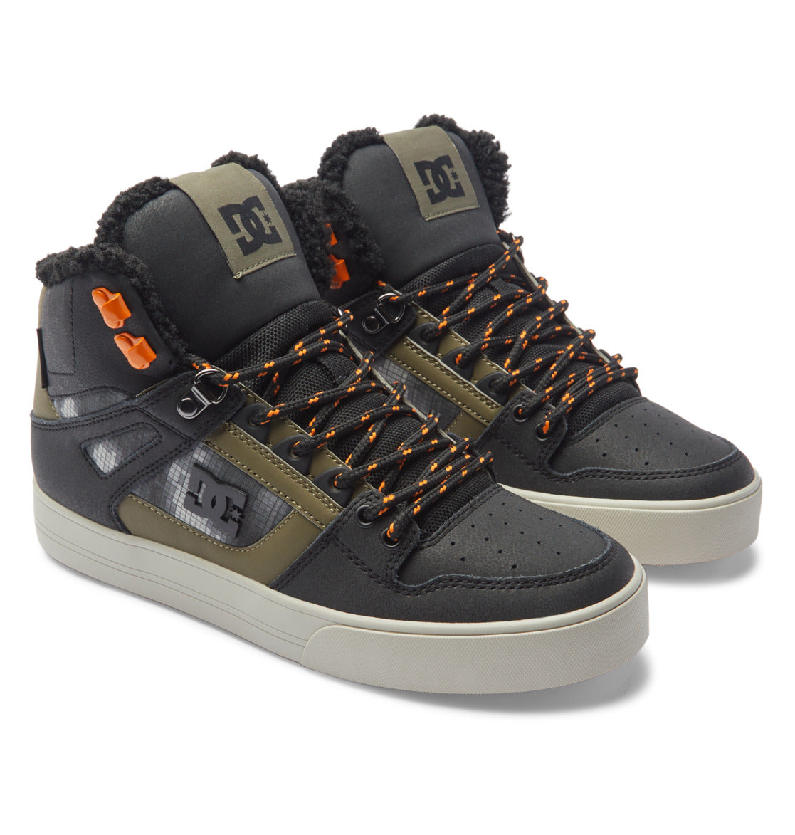 DC Pure High-Top Men Winter Boots Black / Green | US-5192GIE