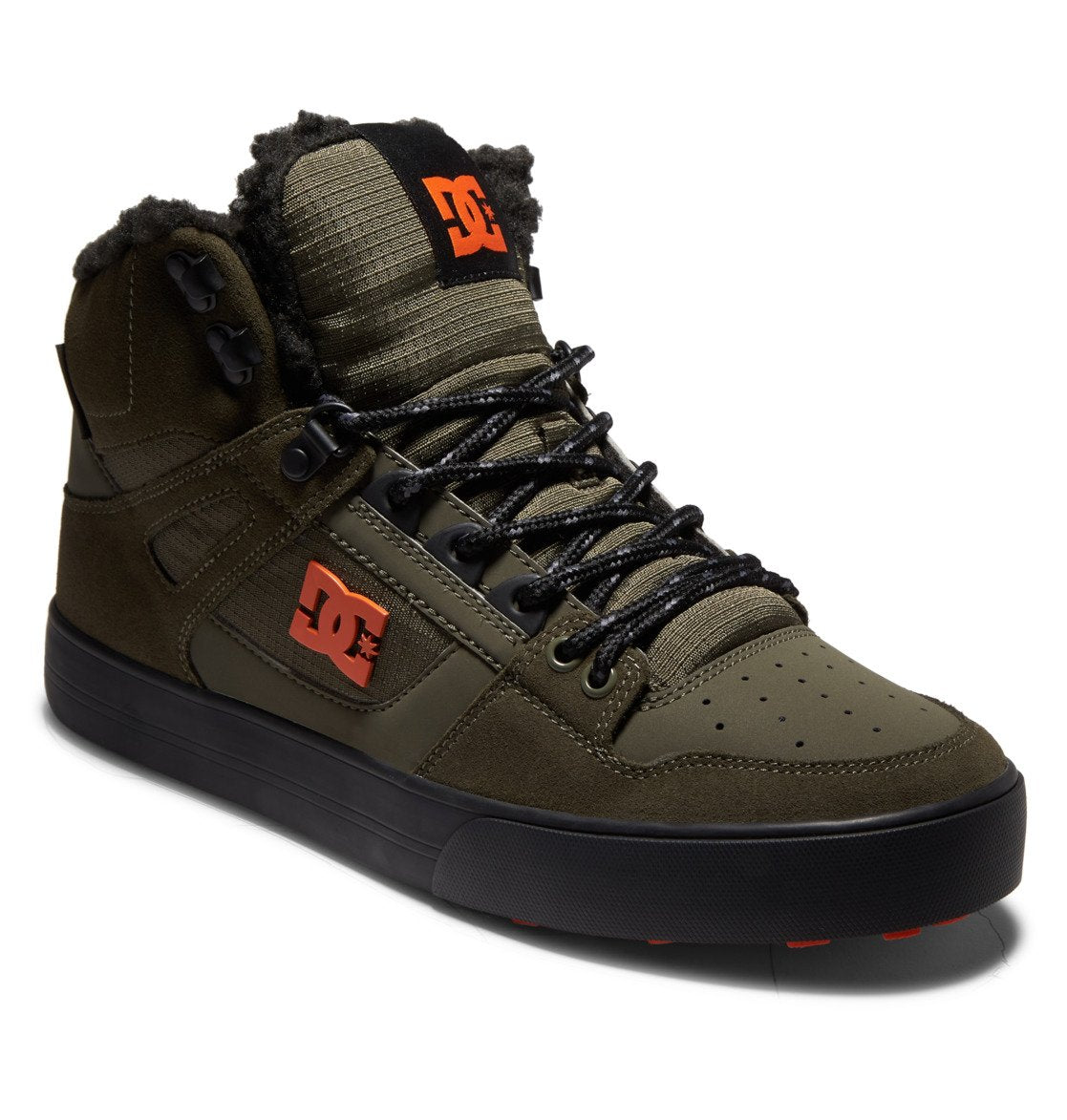 DC Pure High-Top Men Winter Boots Olive / Orange | US-8593WVD