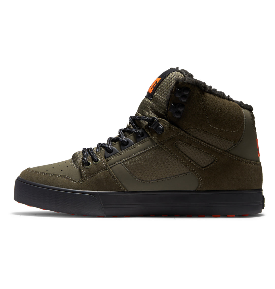 DC Pure High-Top Men Winter Boots Olive / Orange | US-8593WVD