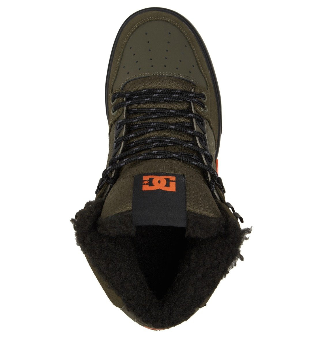 DC Pure High-Top Men Winter Boots Olive / Orange | US-8593WVD