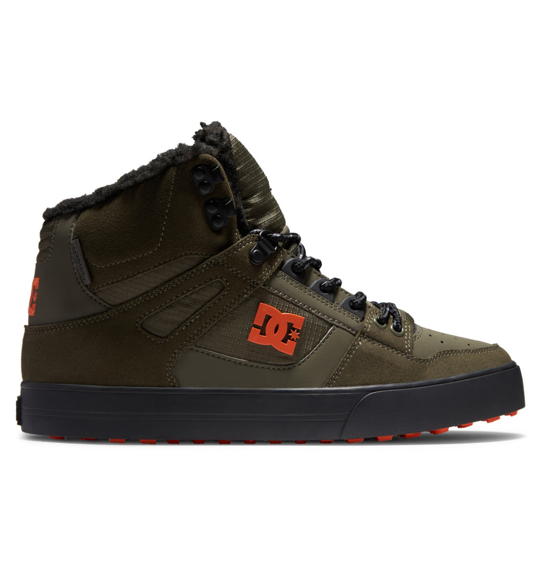 DC Pure High-Top Men Winter Boots Olive / Orange | US-8593WVD