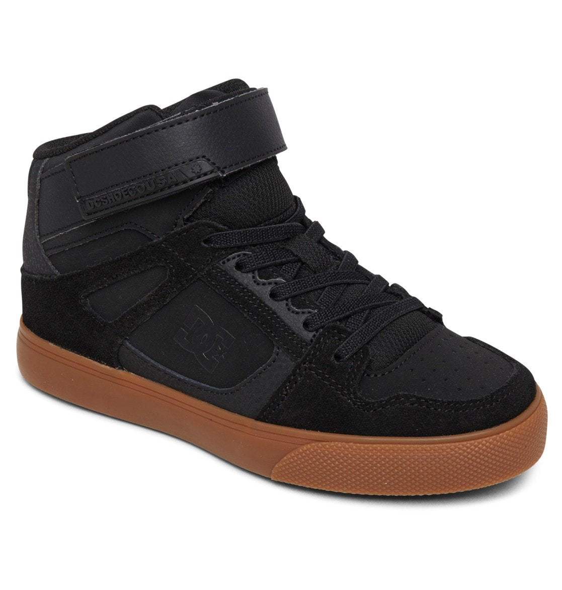 DC Pure High Elastic Lace High-Top Kids' Sneakers Black | US-3598PGQ