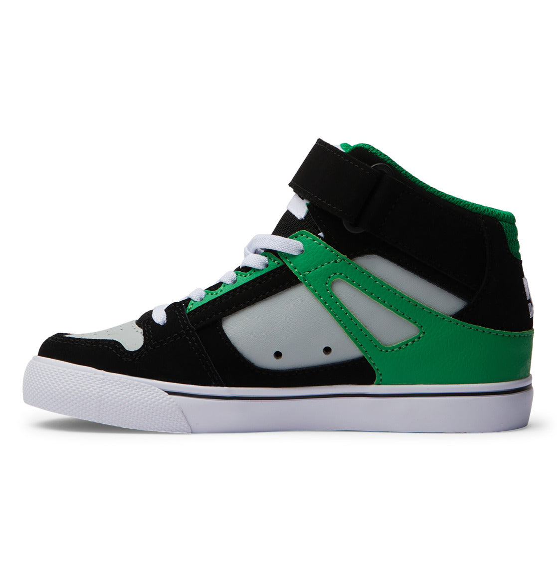 DC Pure High Elastic Lace High-Top Kids' Sneakers Black / Green | US-2357HBY