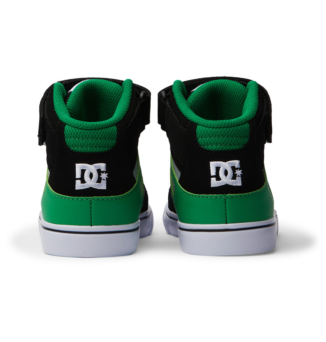 DC Pure High Elastic Lace High-Top Kids' Sneakers Black / Green | US-2357HBY