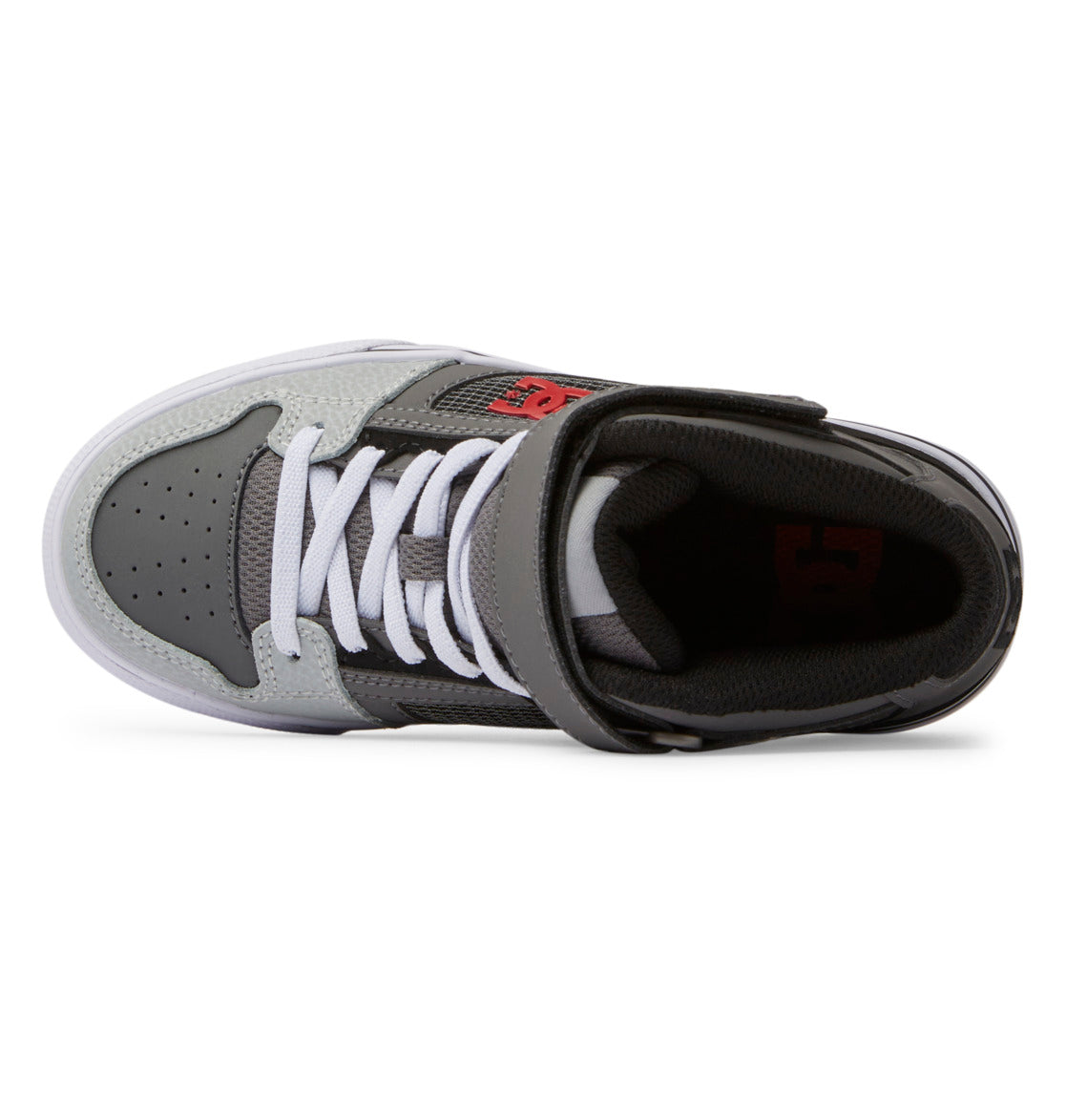 DC Pure High Elastic Lace High-Top Kids' Sneakers Red / Grey | US-5980BZR