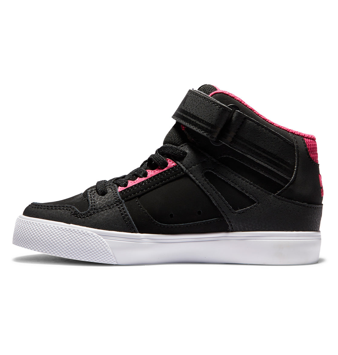 DC Pure High Elastic Lace High-Top Kids' Sneakers Black / Pink / Black | US-3246JOX