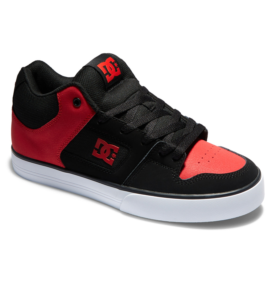 DC Pure MID Mid-Top Men Sneakers Black / Red | US-0497DIO