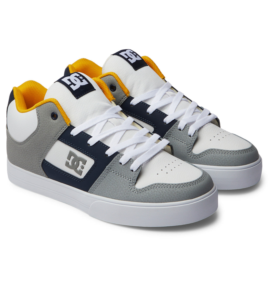 DC Pure MID Mid-Top Men Sneakers White / Navy | US-9186VQO