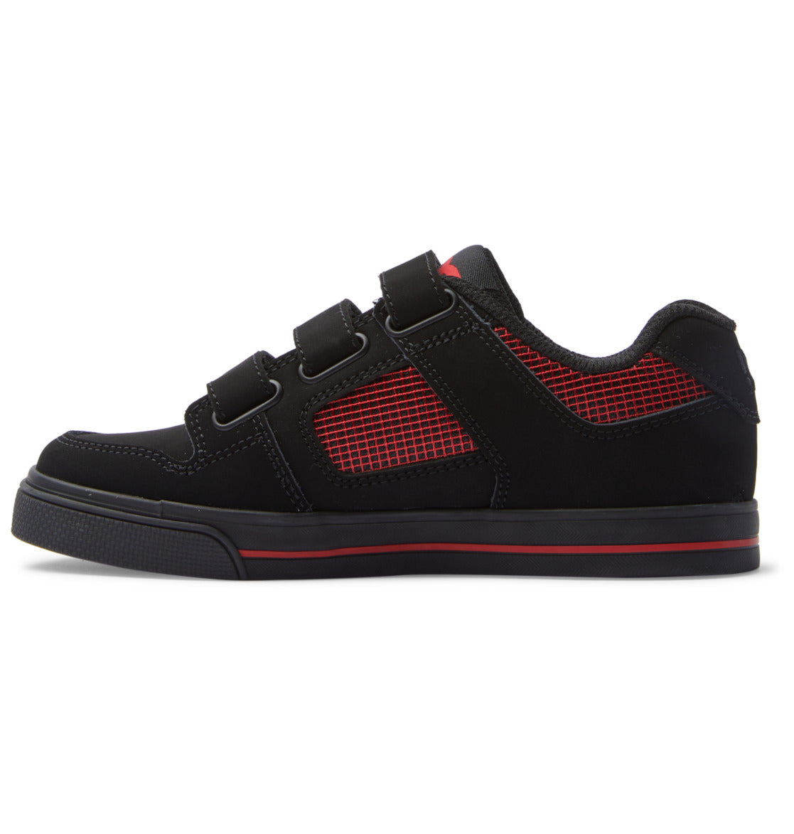 DC Pure Velcro Kids' Sneakers Black / Red | US-1926CRM