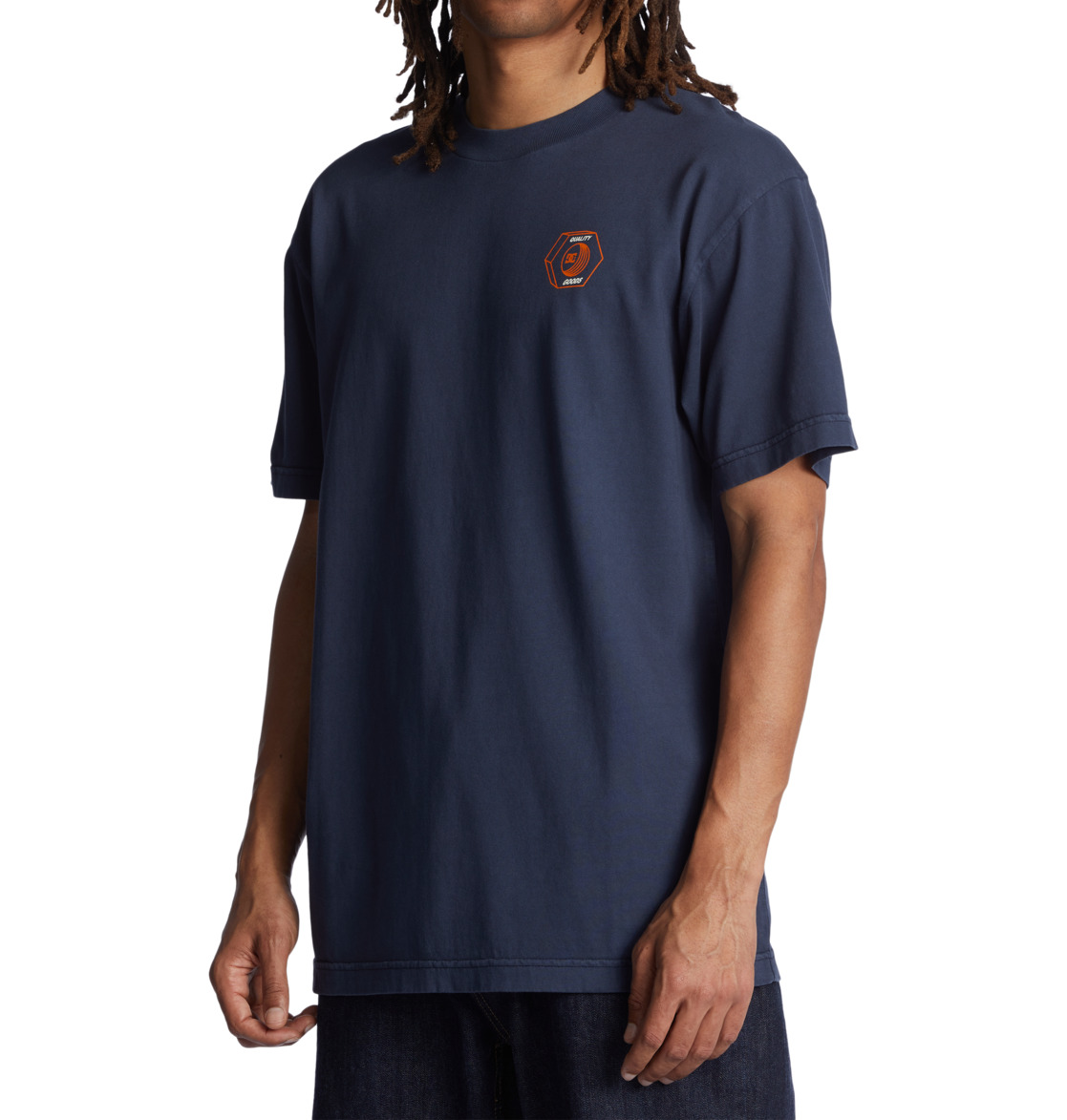 DC Quality Goods Men T-Shirt Navy Wash | US-7382WYJ