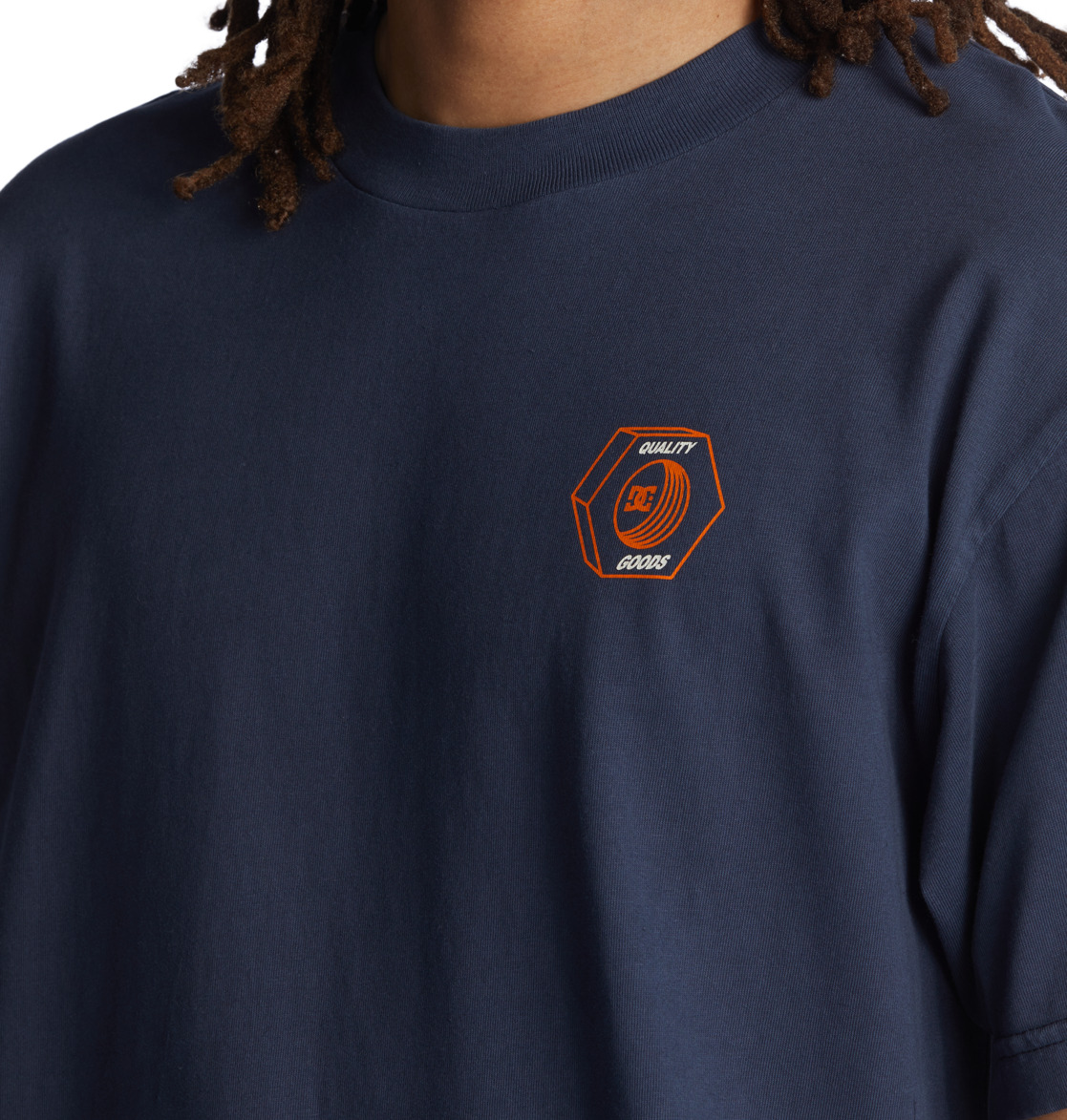 DC Quality Goods Men T-Shirt Navy Wash | US-7382WYJ