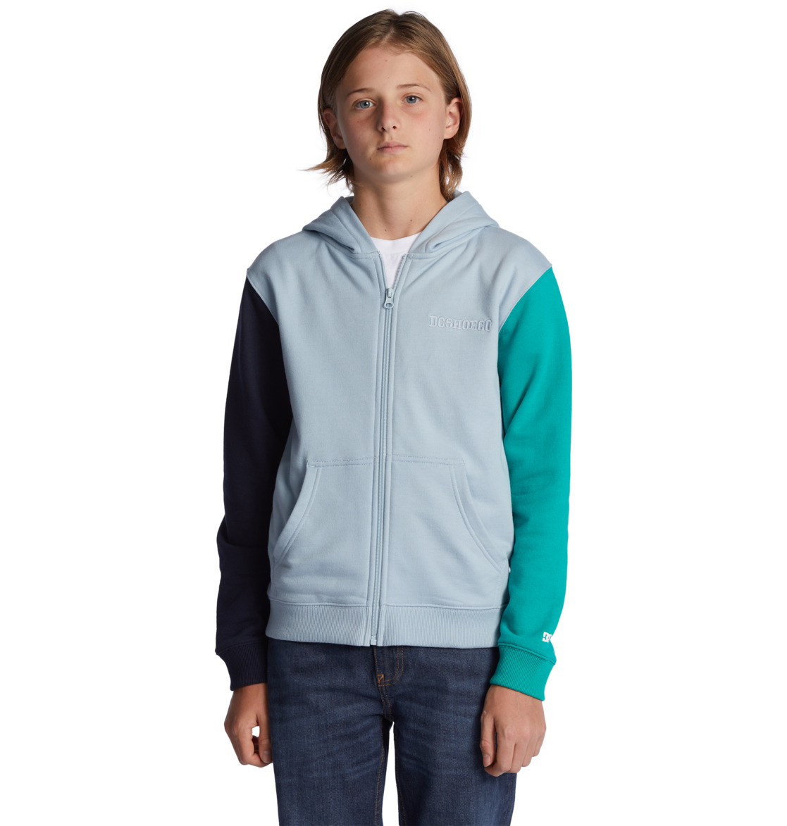 DC Riot Zip-Up Kids' Hoodie Blue Navy Turquoise | US-3247IYN