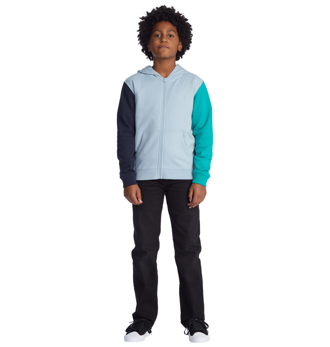 DC Riot Zip-Up Kids' Hoodie Blue Navy Turquoise | US-3247IYN