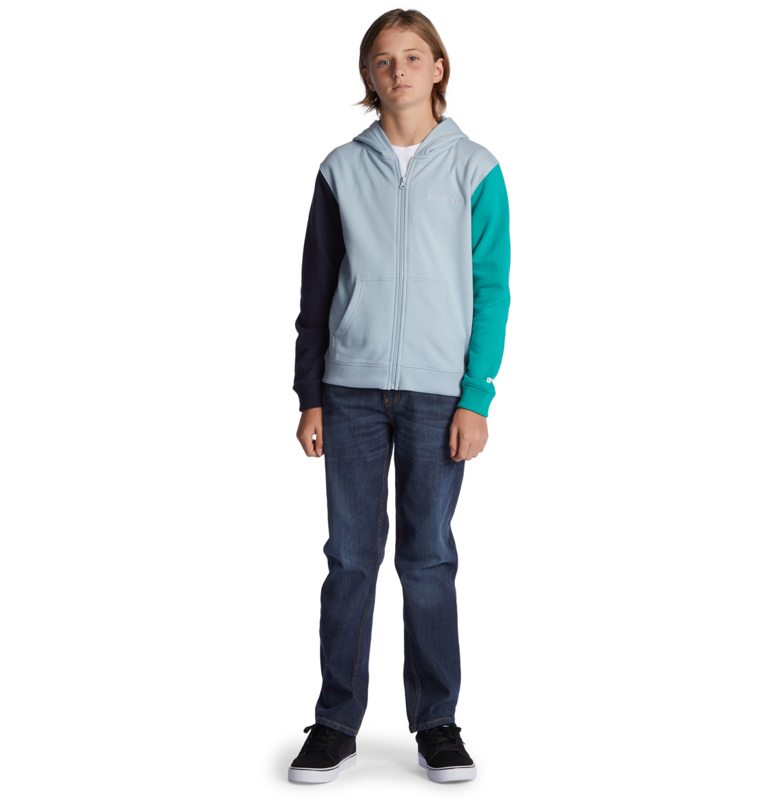 DC Riot Zip-Up Kids' Hoodie Blue Navy Turquoise | US-3247IYN