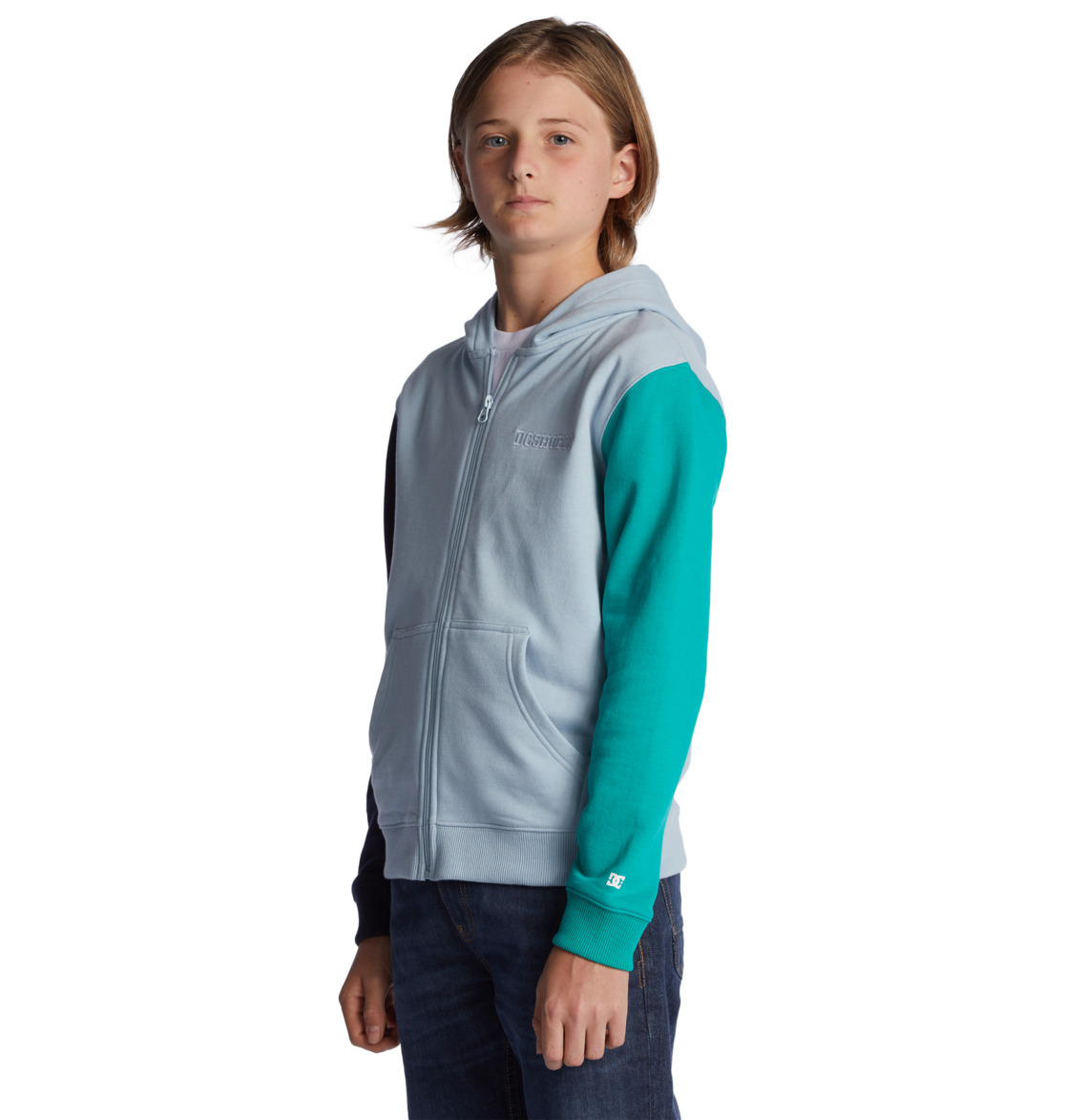 DC Riot Zip-Up Kids' Hoodie Blue Navy Turquoise | US-3247IYN