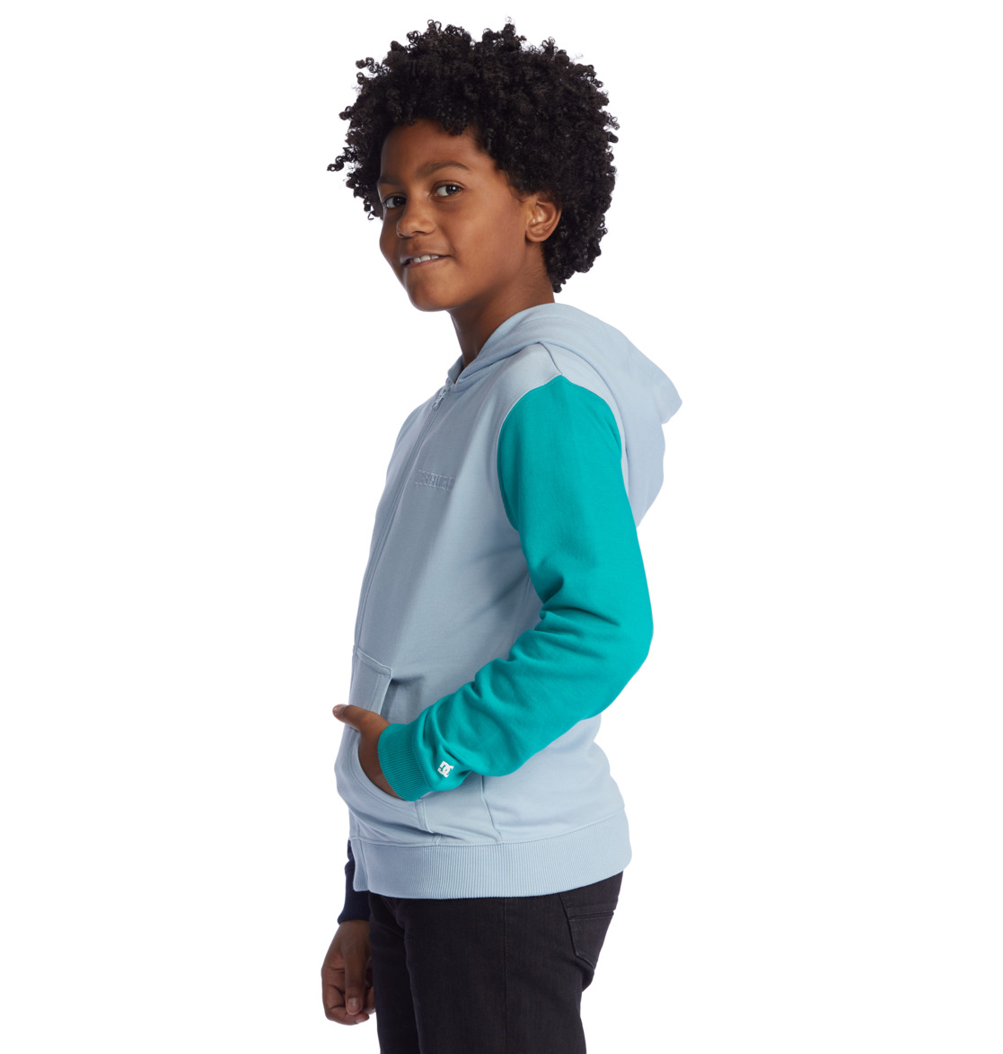 DC Riot Zip-Up Kids' Hoodie Blue Navy Turquoise | US-3247IYN