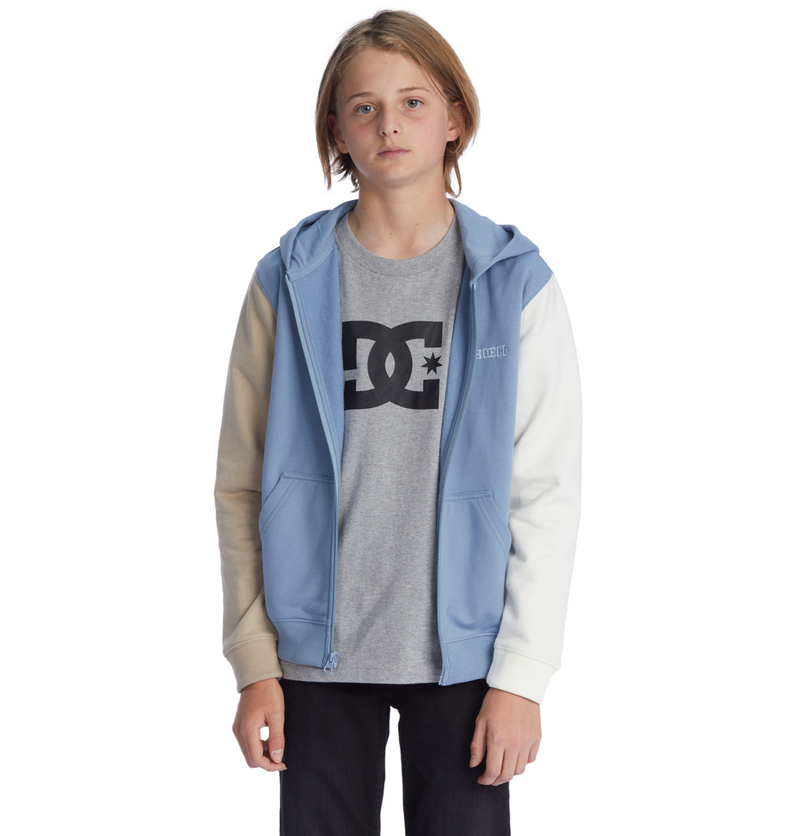 DC Riot Zip-Up Kids' Hoodie Blue | US-7839PQF