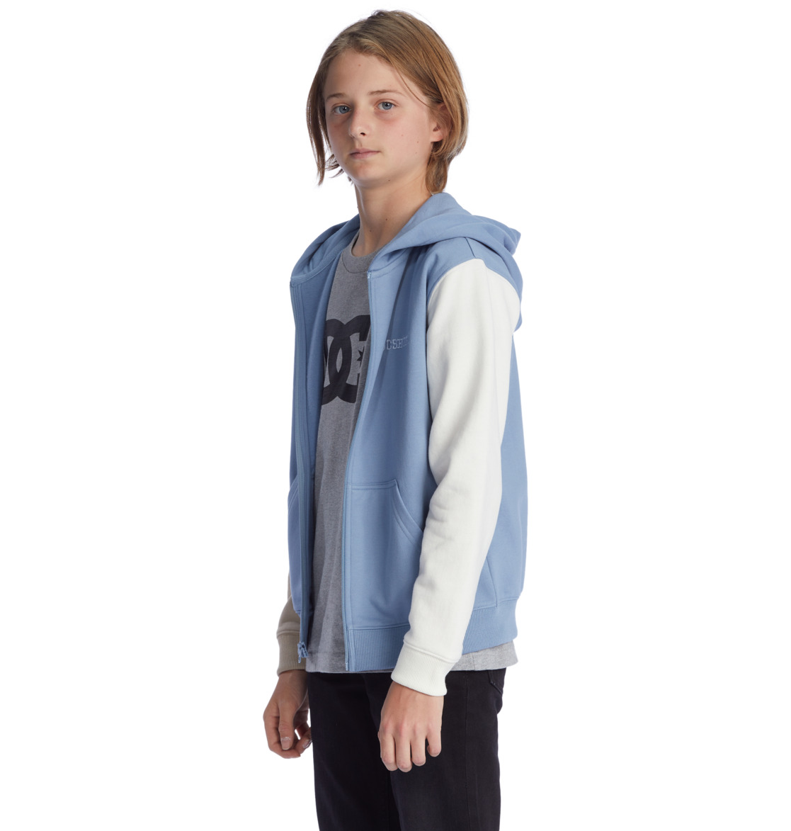 DC Riot Zip-Up Kids' Hoodie Blue | US-7839PQF