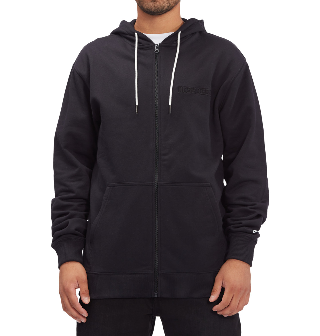 DC Riot Zip-Up Men Hoodie Black | US-0678LFJ