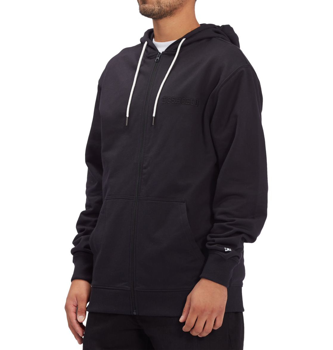 DC Riot Zip-Up Men Hoodie Black | US-0678LFJ