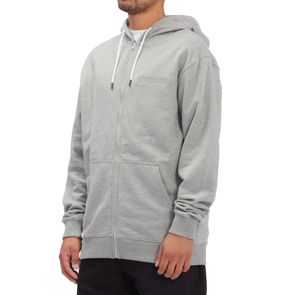 DC Riot Zip-Up Men Hoodie Grey | US-7852VAK