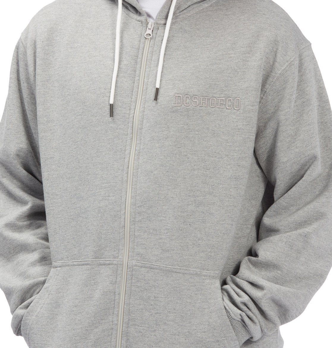 DC Riot Zip-Up Men Hoodie Grey | US-7852VAK