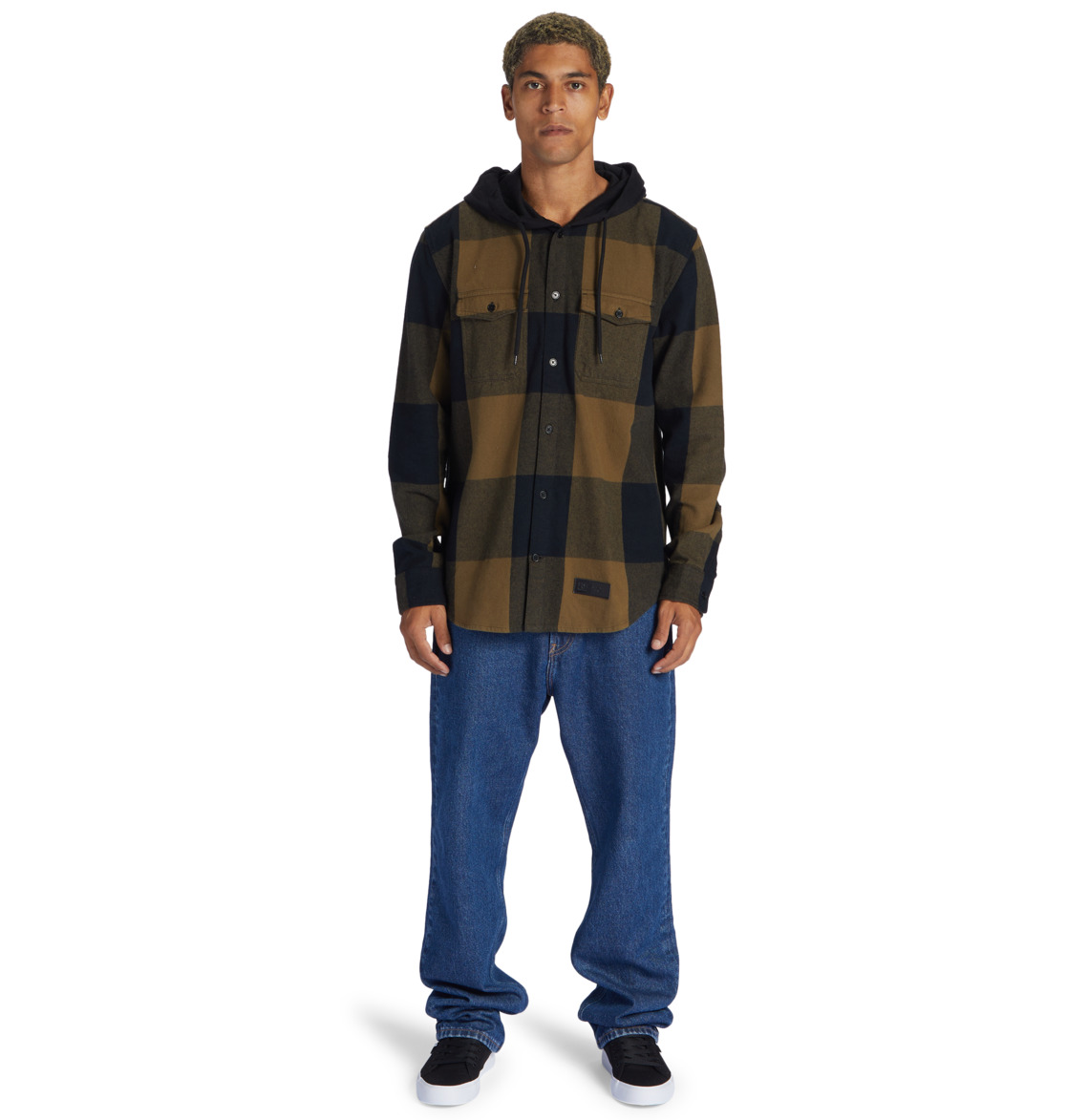 DC Ruckus Hooded Long Sleeve Men Shirts Brown / Black | US-5284QRY