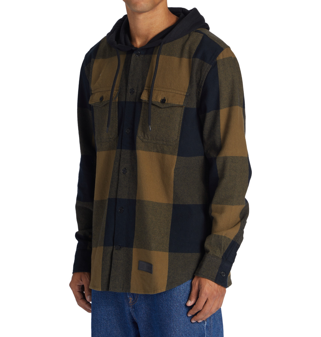 DC Ruckus Hooded Long Sleeve Men Shirts Brown / Black | US-5284QRY