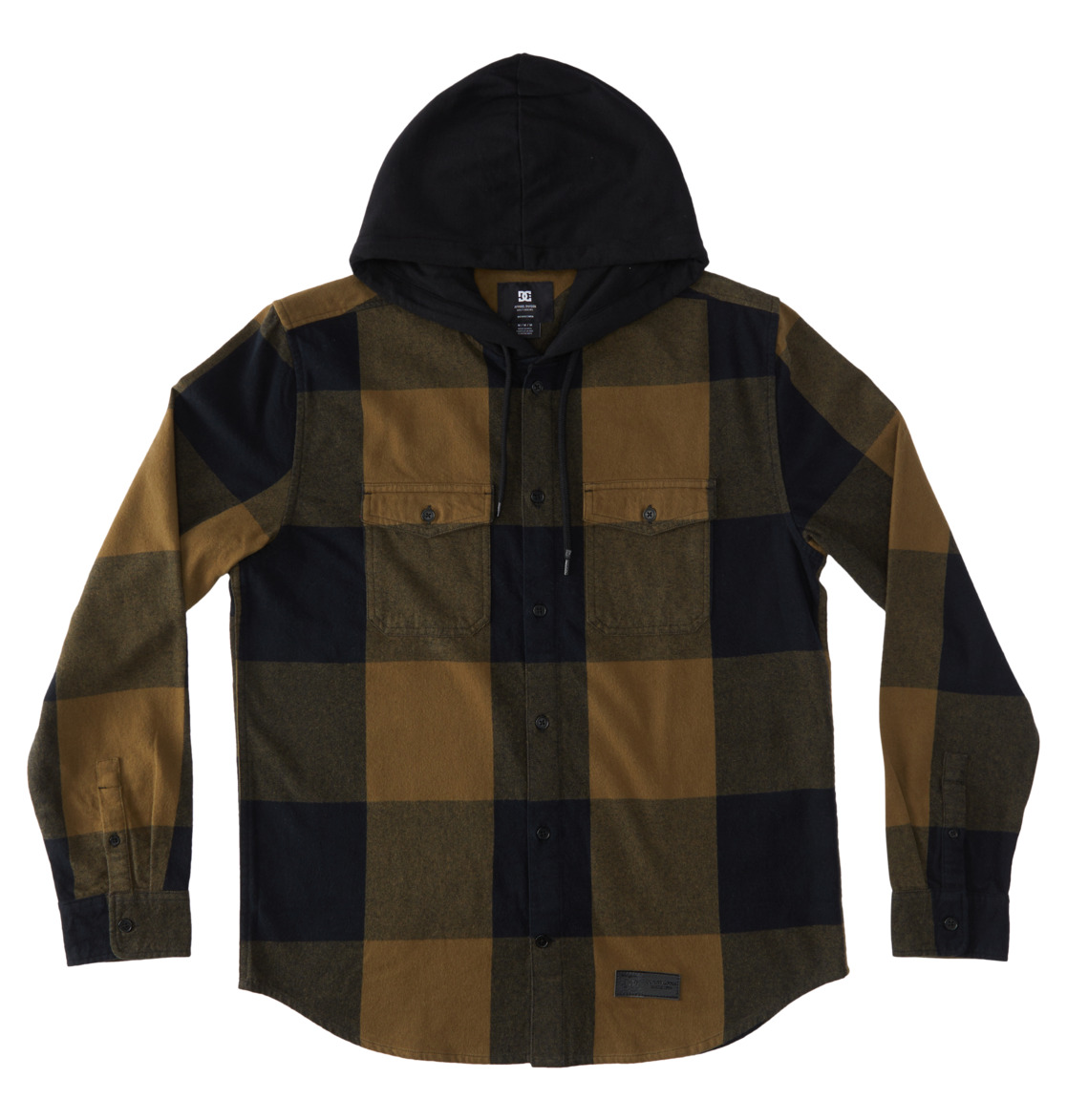 DC Ruckus Hooded Long Sleeve Men Shirts Brown / Black | US-5284QRY