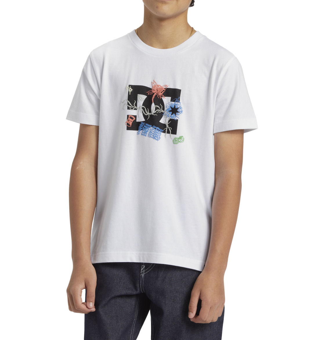 DC Scribble Kids' T-Shirt White | US-4758GCM