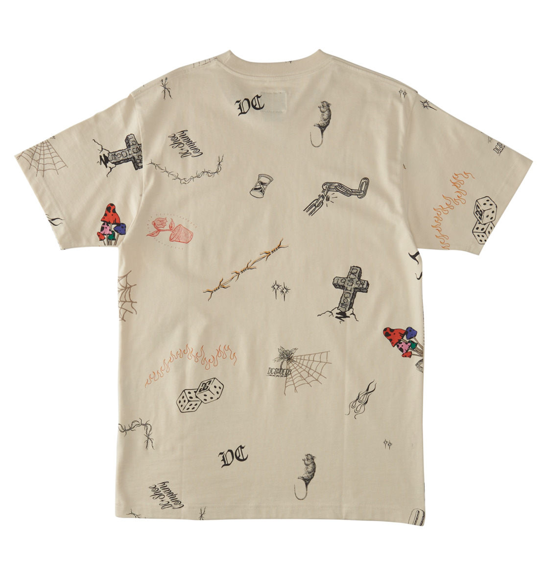 DC Scribble Men T-Shirt Beige | US-6930OWN