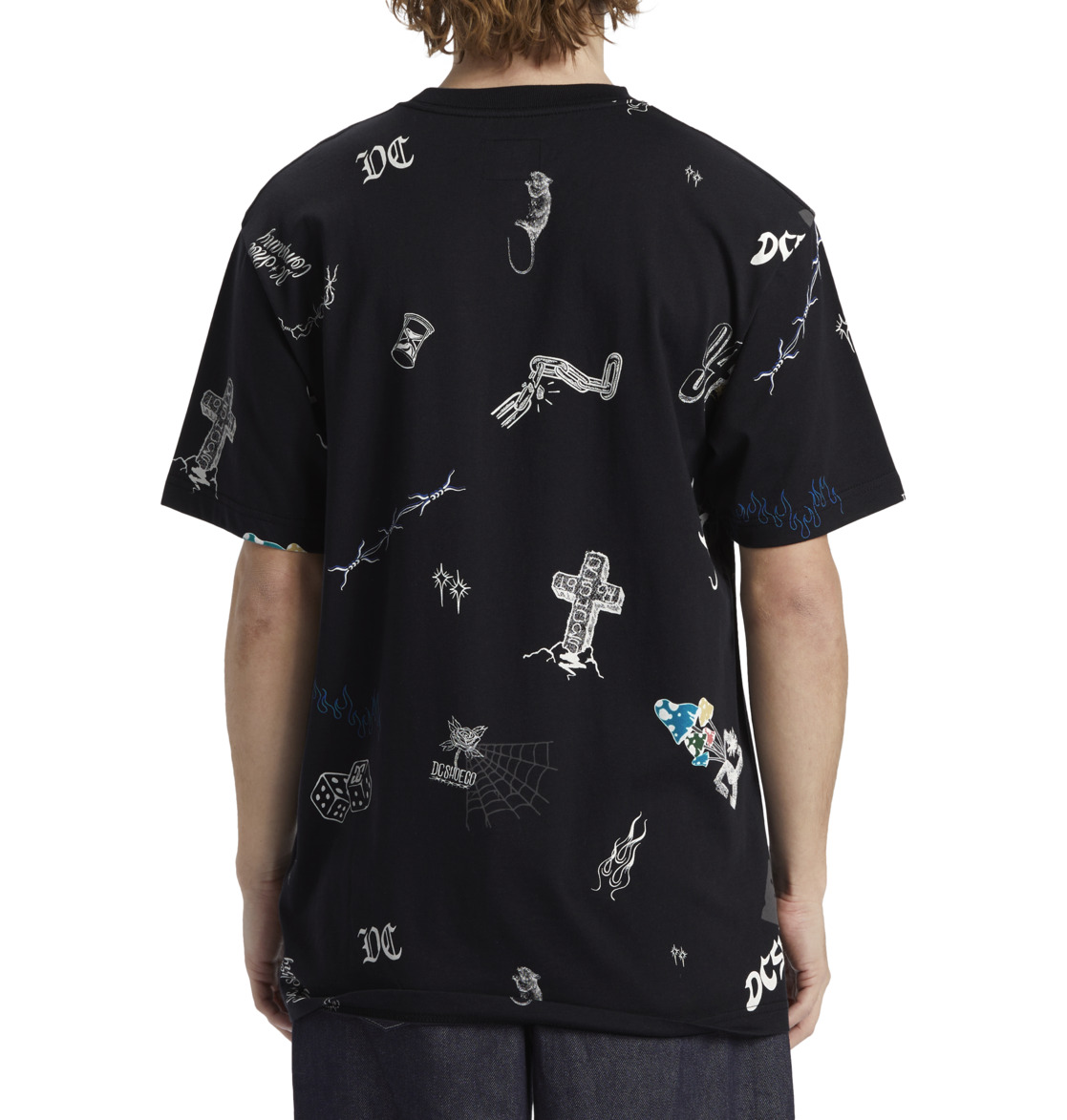 DC Scribble Men T-Shirt Black | US-6289YJH