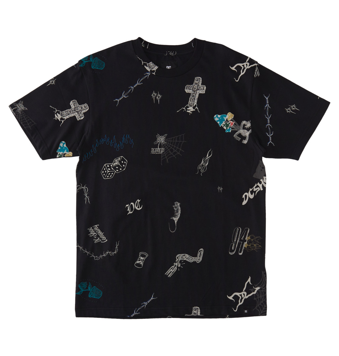 DC Scribble Men T-Shirt Black | US-6289YJH