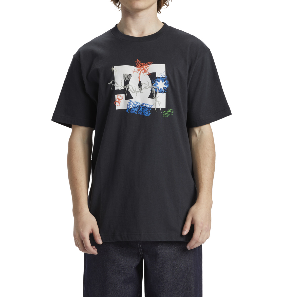 DC Scribble Men T-Shirt Ebony | US-5724PIA